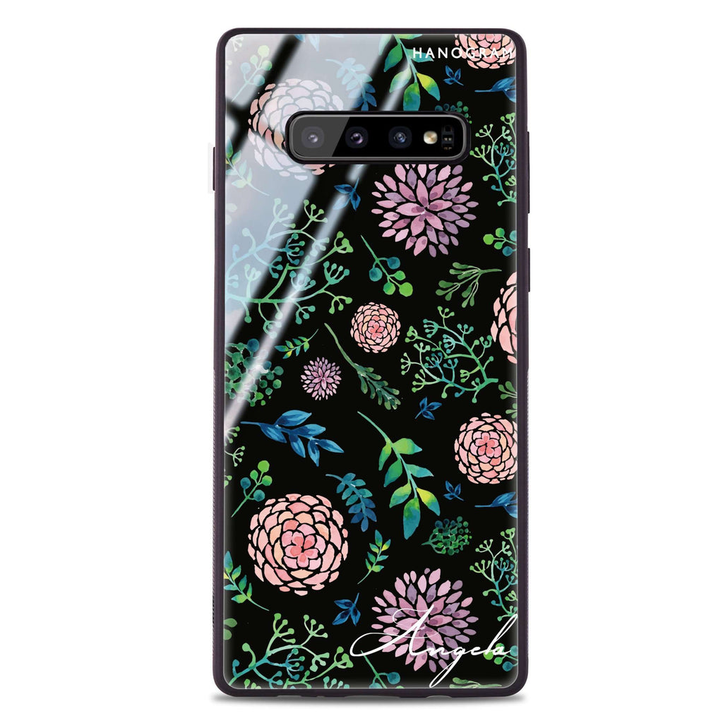 Paint Flower Samsung S10 Plus Glass Case