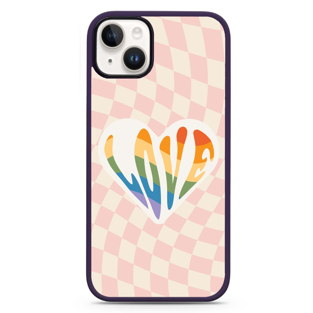Rainbow LOVE iPhone 14 Plus MagSafe Compatible Impact Guard Bumper Case