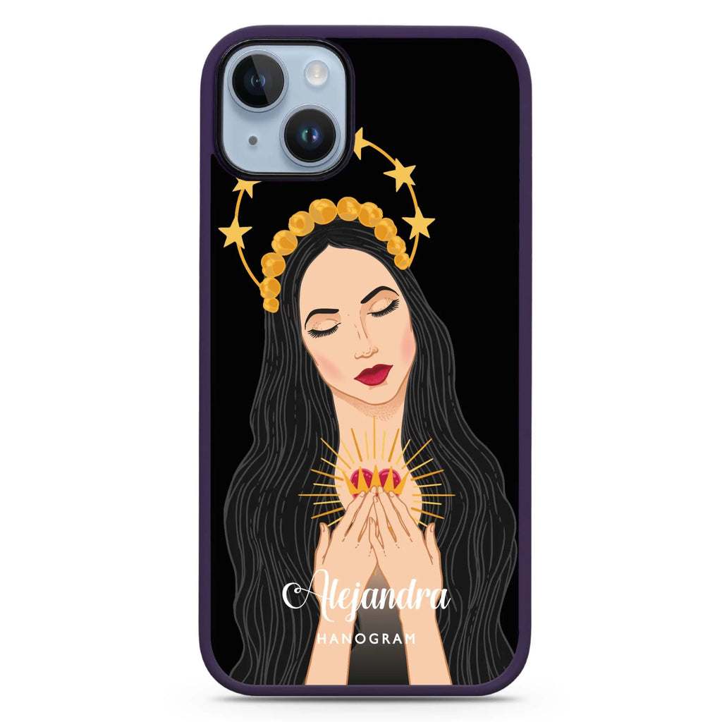 The Virgin Mary iPhone 14 Plus MagSafe Compatible Impact Guard Bumper Case