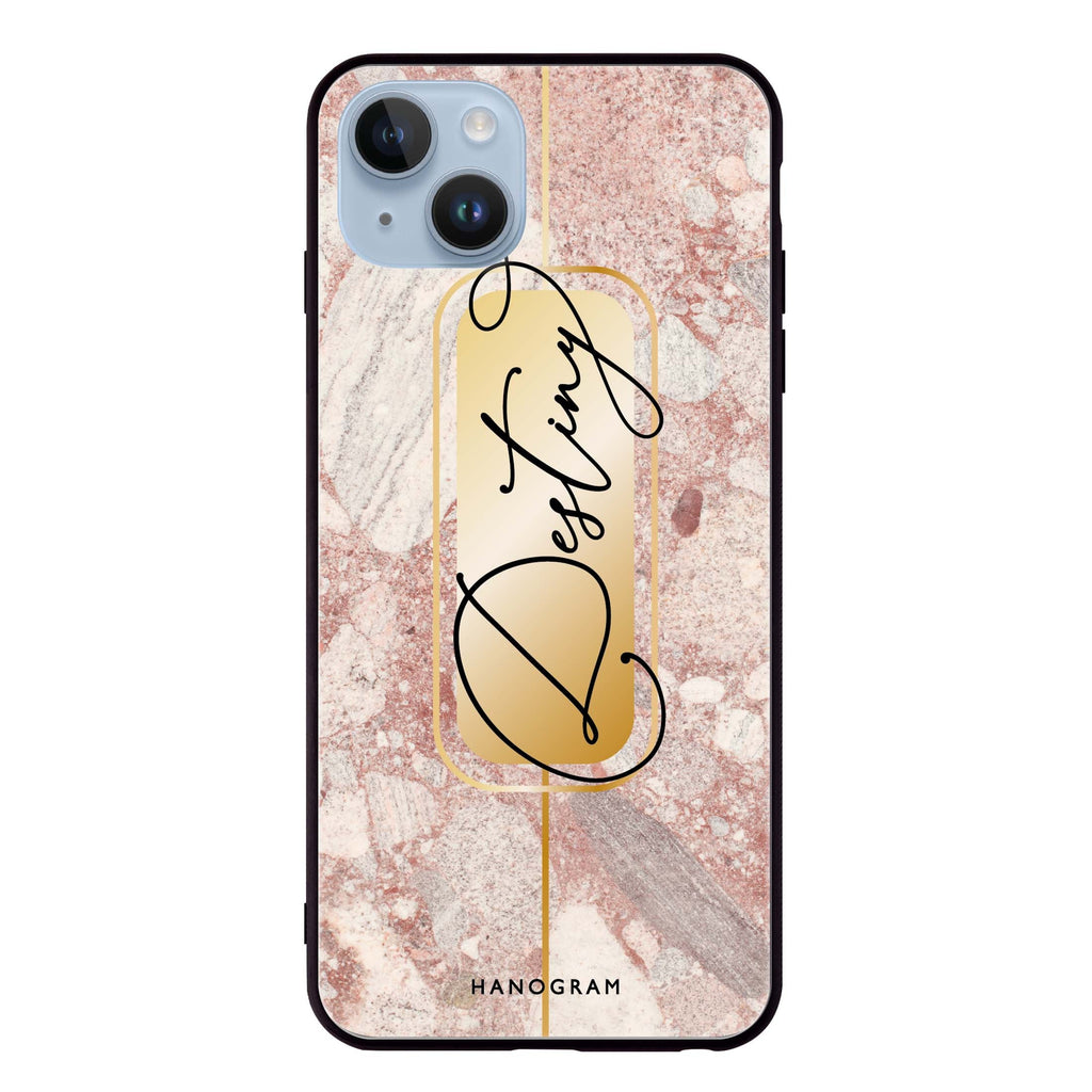 Golden Marble iPhone 14 Plus Glass Case