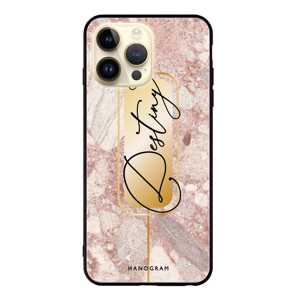 Golden Marble Glass Case