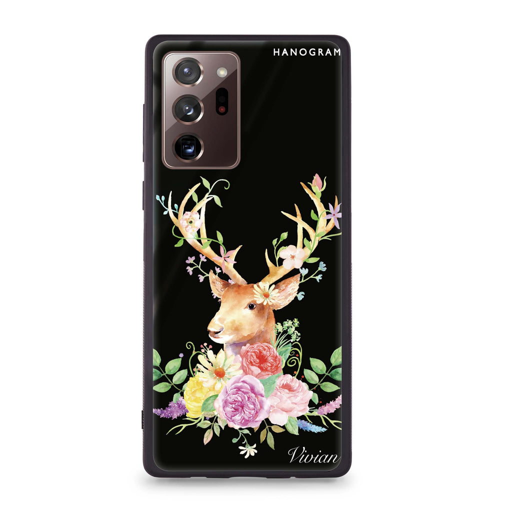 Floral & Deer Samsung Note 20 Ultra Glass Case