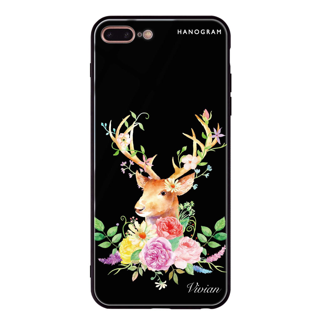 Floral & Deer iPhone 8 Plus Glass Case