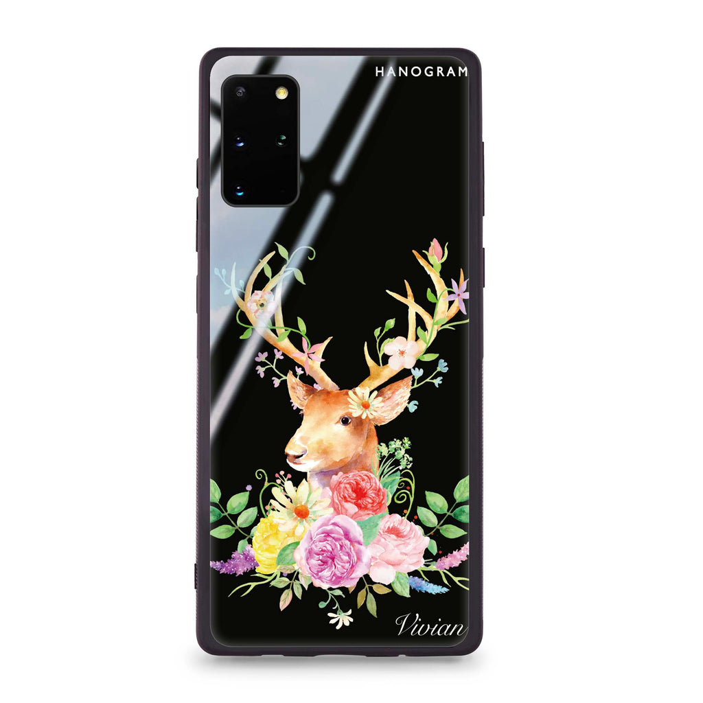 Floral & Deer Samsung S20 Plus Glass Case