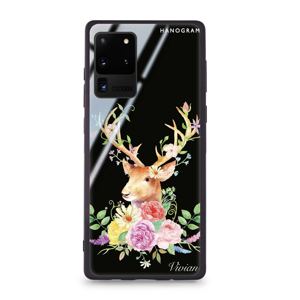 Floral & Deer Samsung Glass Case