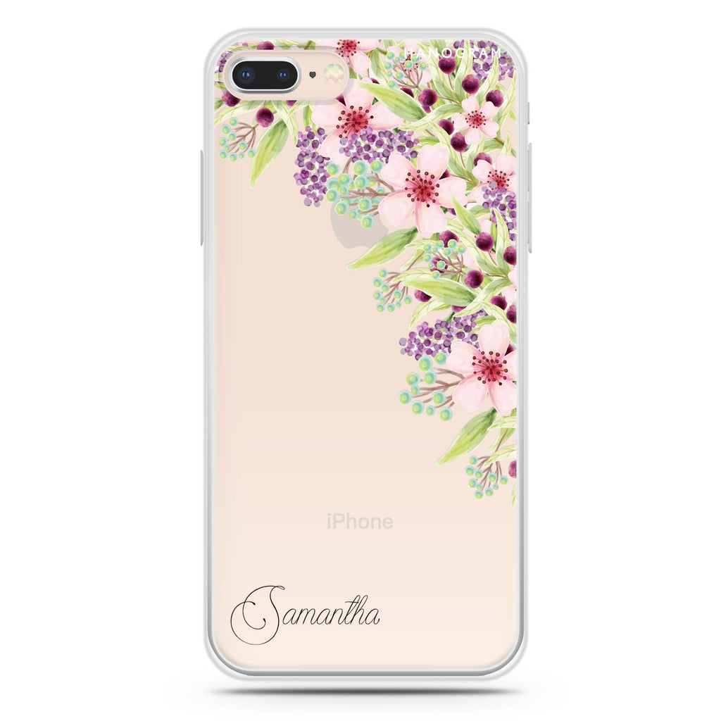 Pink Flowers iPhone 7 Plus Ultra Clear Case