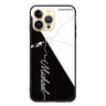 White And Black Marble Glass Case