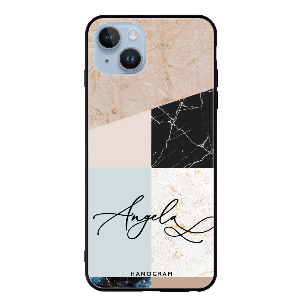 Marble Abstract V iPhone 14 Plus Glass Case