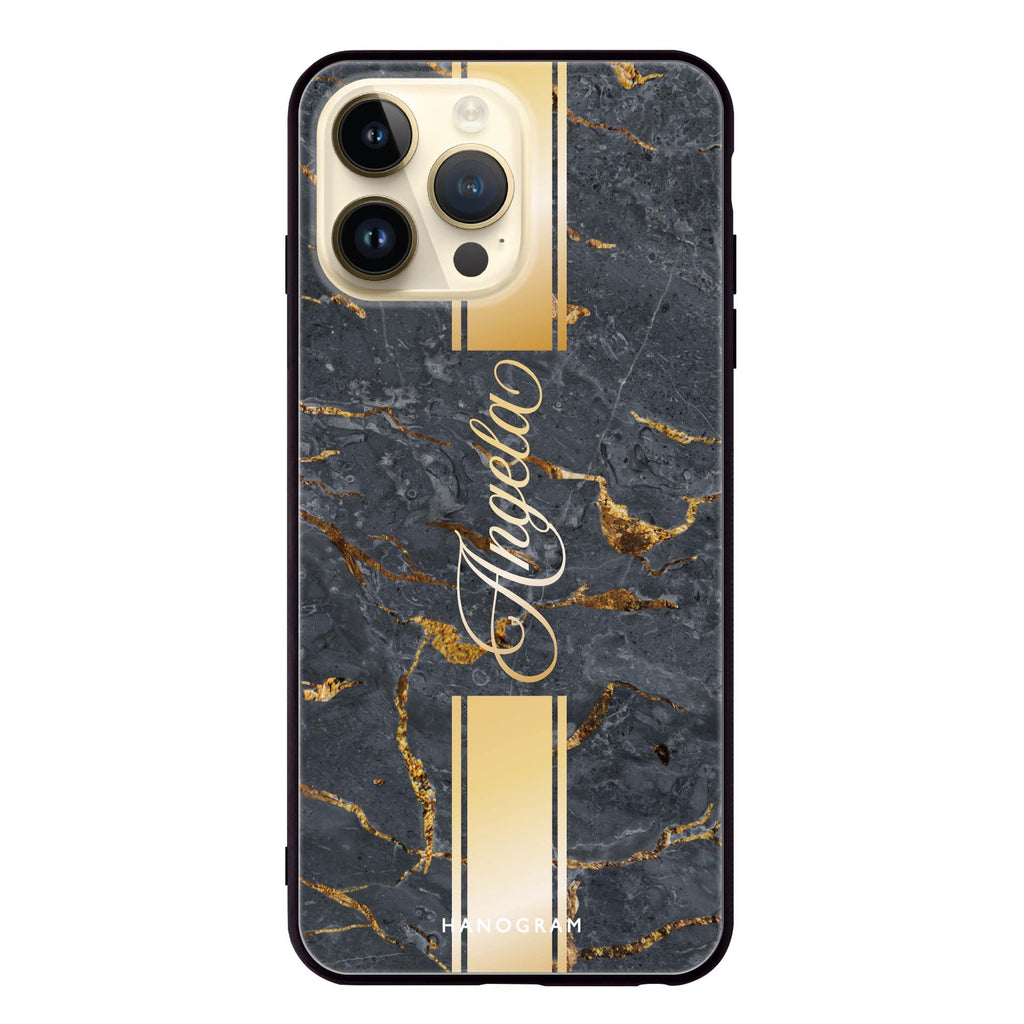Luxury Gold Marble Glass Case