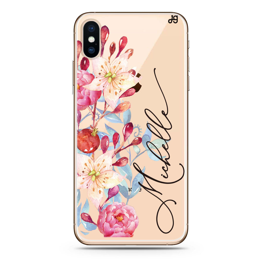 Pink Watercolor Floral Bouquet iPhone XS Max Ultra Clear Case