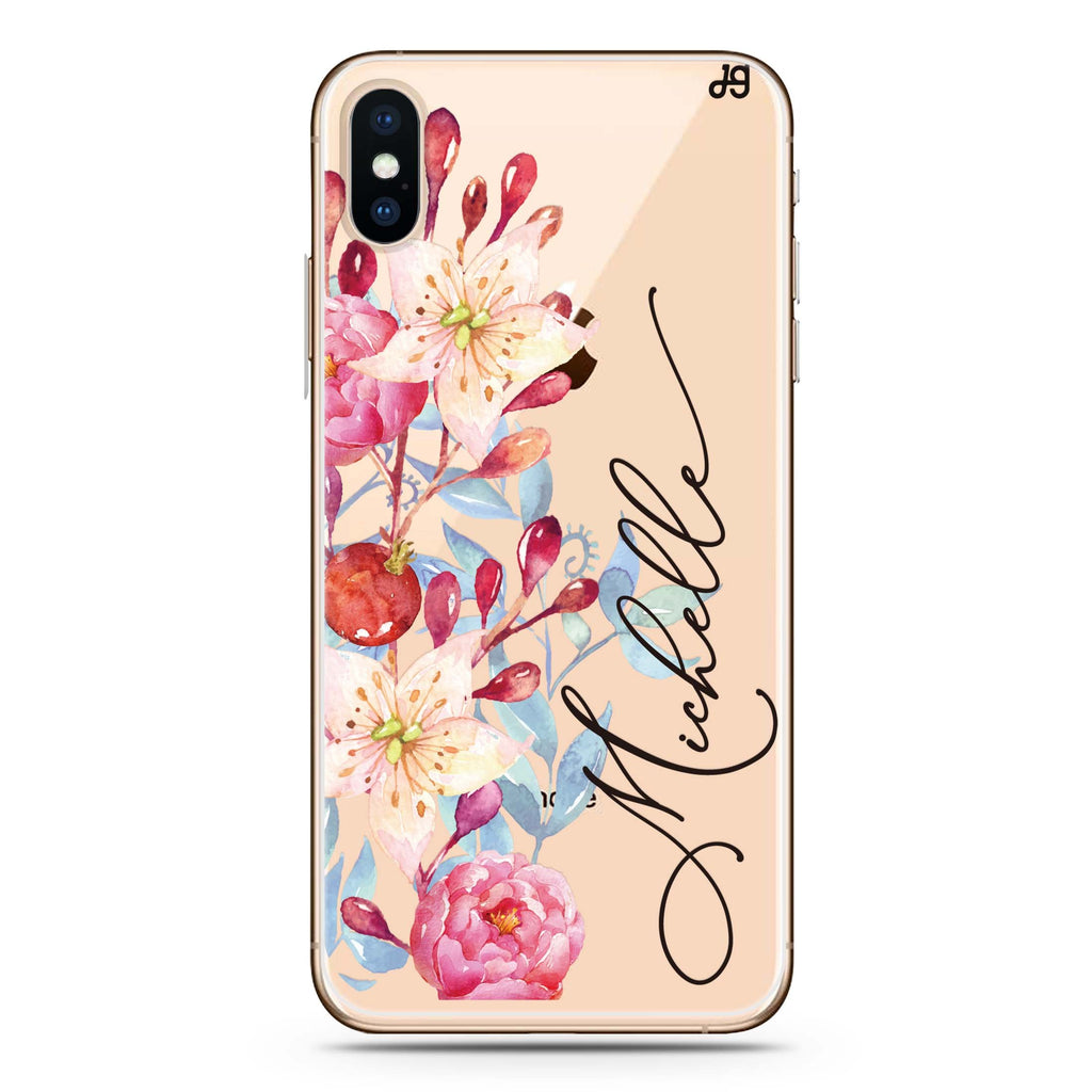 Pink Watercolor Floral Bouquet iPhone X Ultra Clear Case