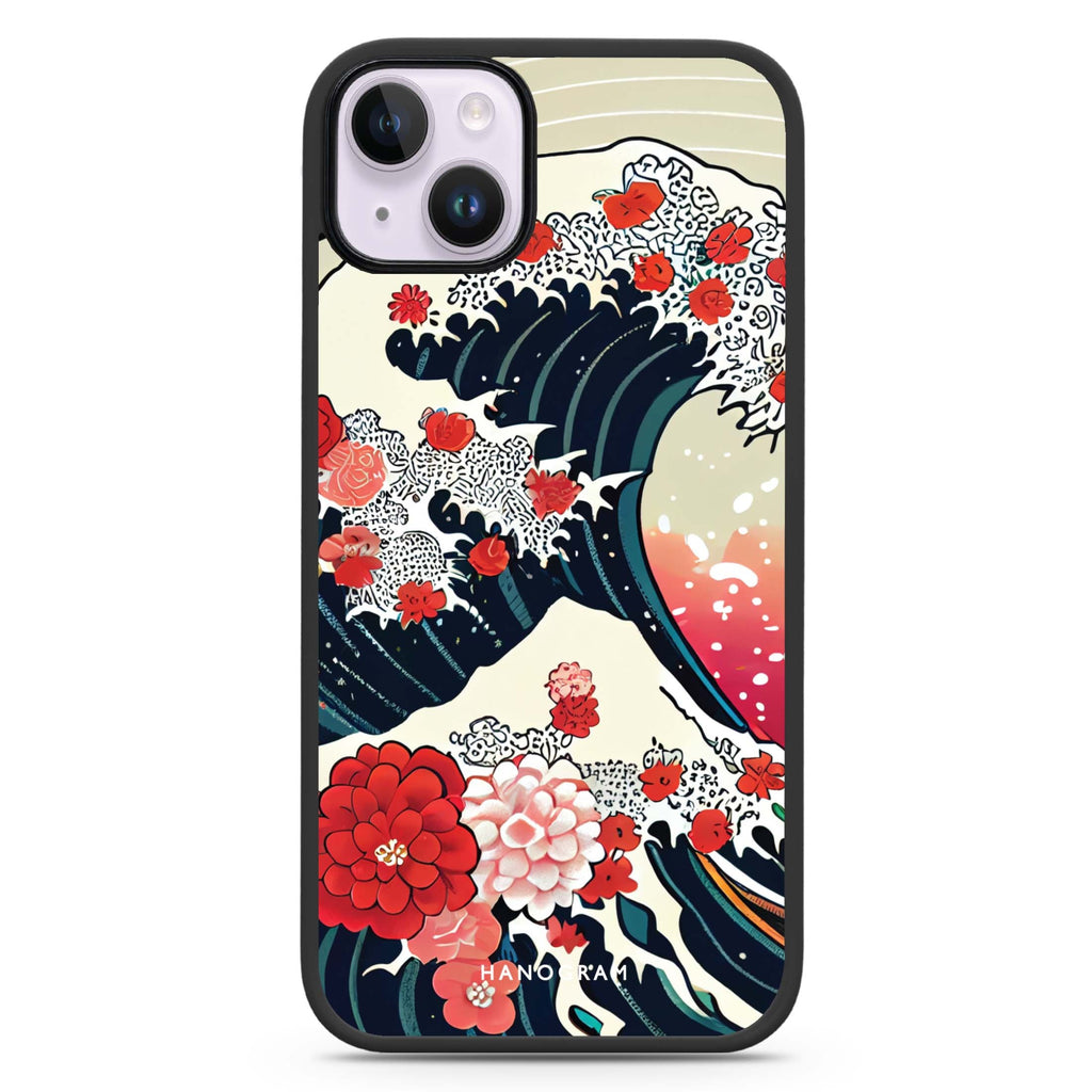 Waves & Flowers iPhone 14 Plus MagSafe Compatible Impact Guard Bumper Case