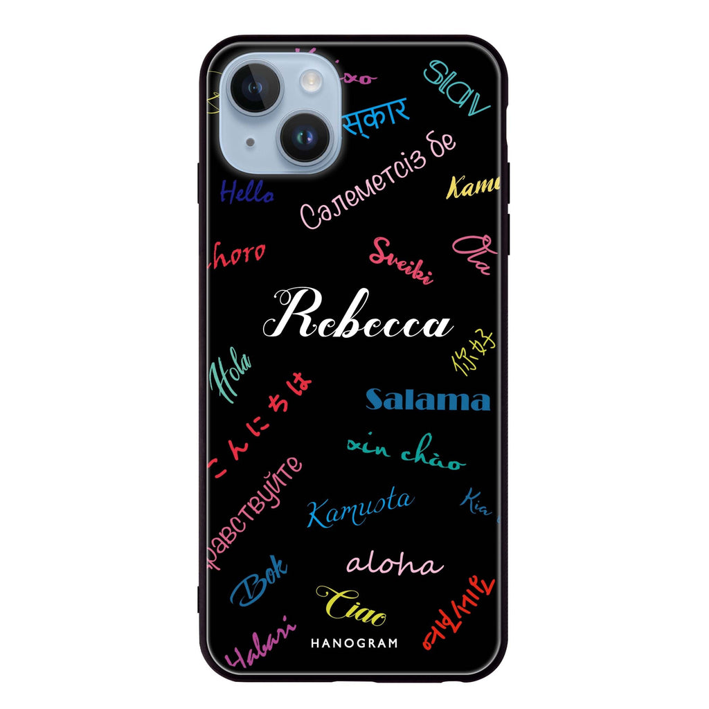 Hello Wrold iPhone 14 Plus Glass Case