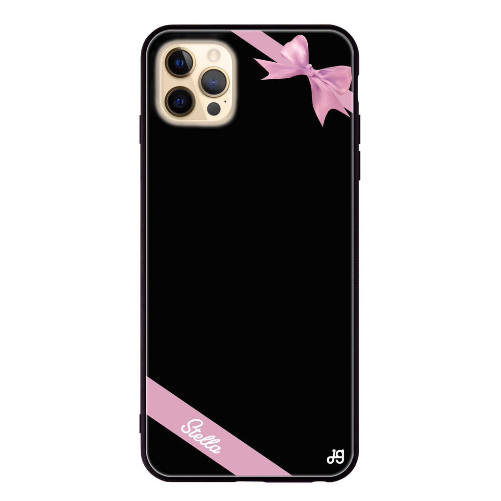 Pink Bow iPhone 12 Pro Glass Case