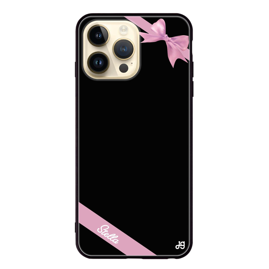 Pink Bow iPhone 13 Pro Glass Case