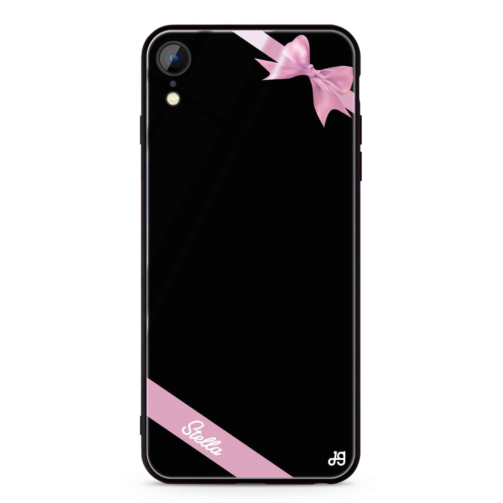 Pink Bow iPhone XR Glass Case