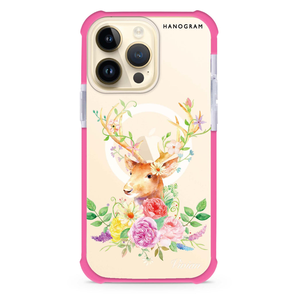 Floral & Deer MagSafe Compatible Ultra Shockproof Case