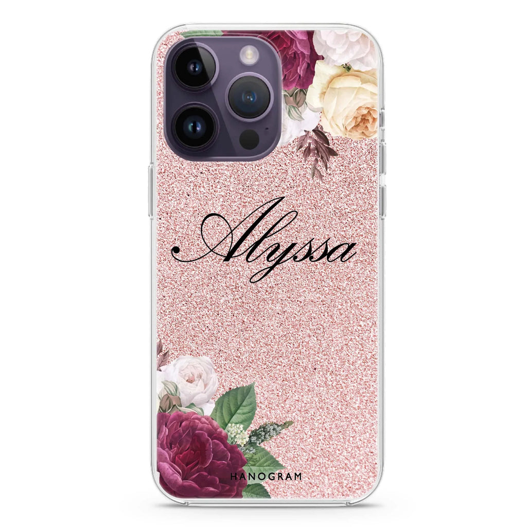 Glittering Floral iPhone 12 Pro MagSafe Compatible Ultra Clear Case