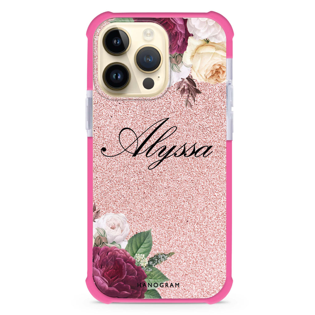 Glittering Floral MagSafe Compatible Ultra Shockproof Case