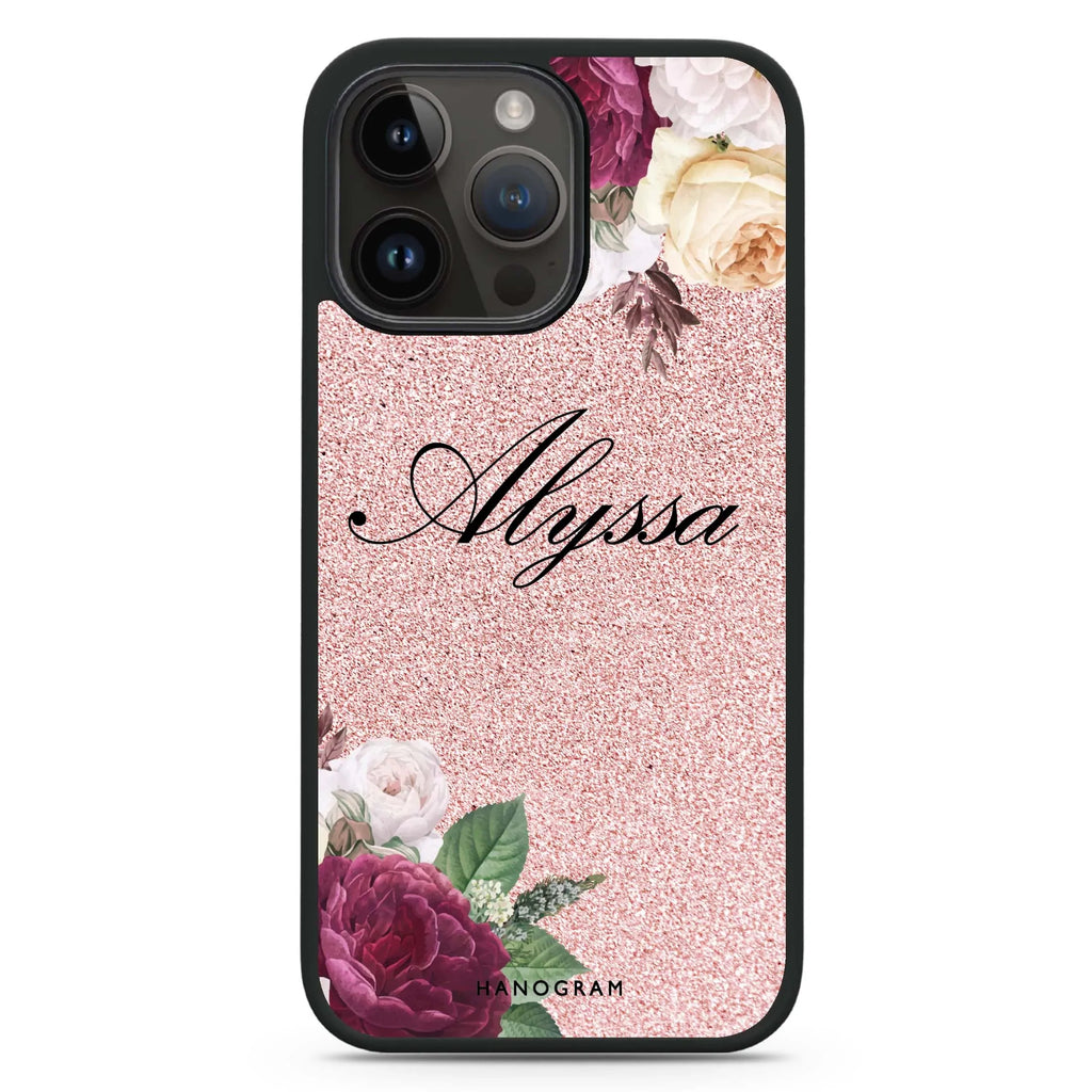 Glittering Floral MagSafe Compatible Impact Guard Bumper Case