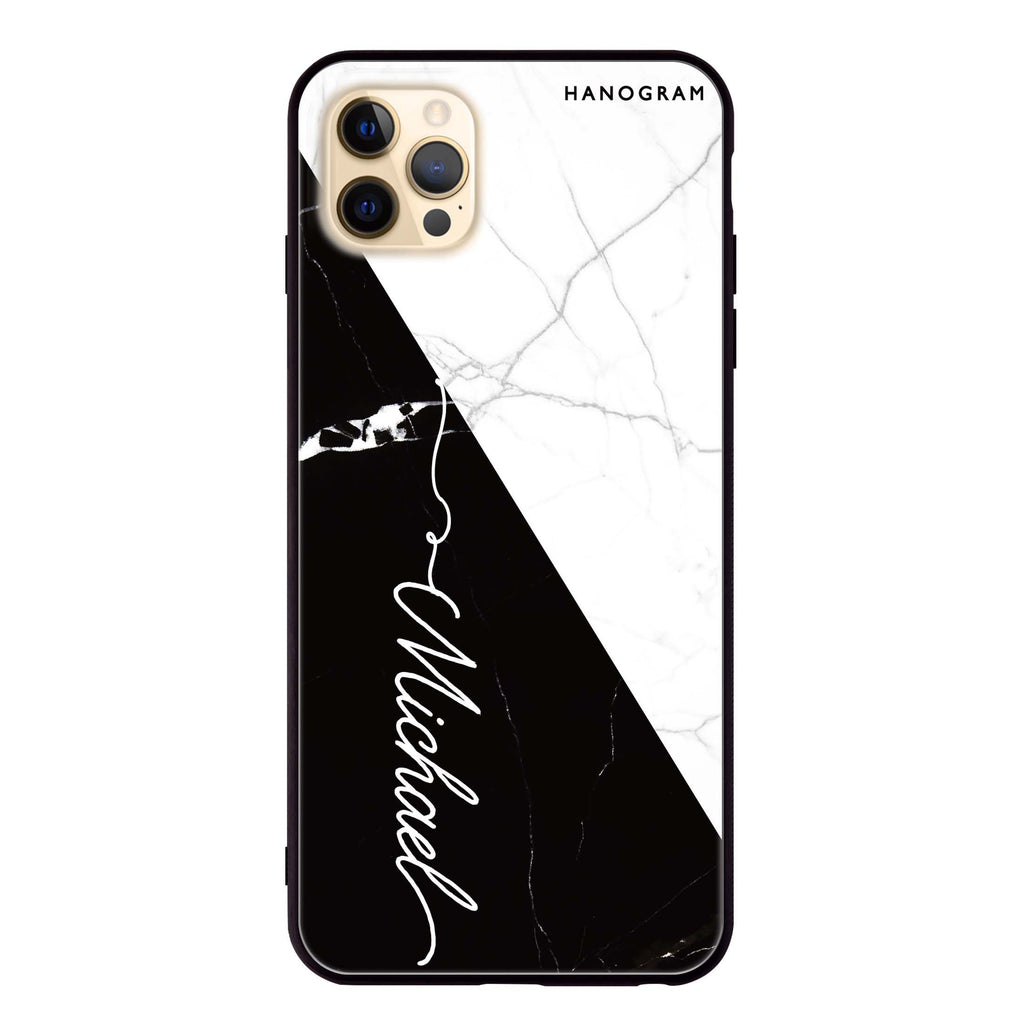 White And Black Marble iPhone 12 Pro Max Glass Case