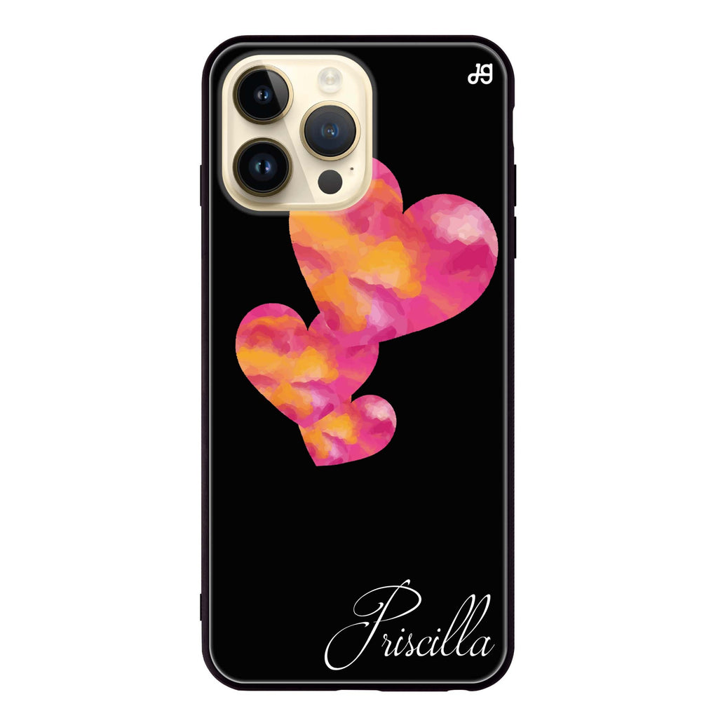 Red Hearts Glass Case