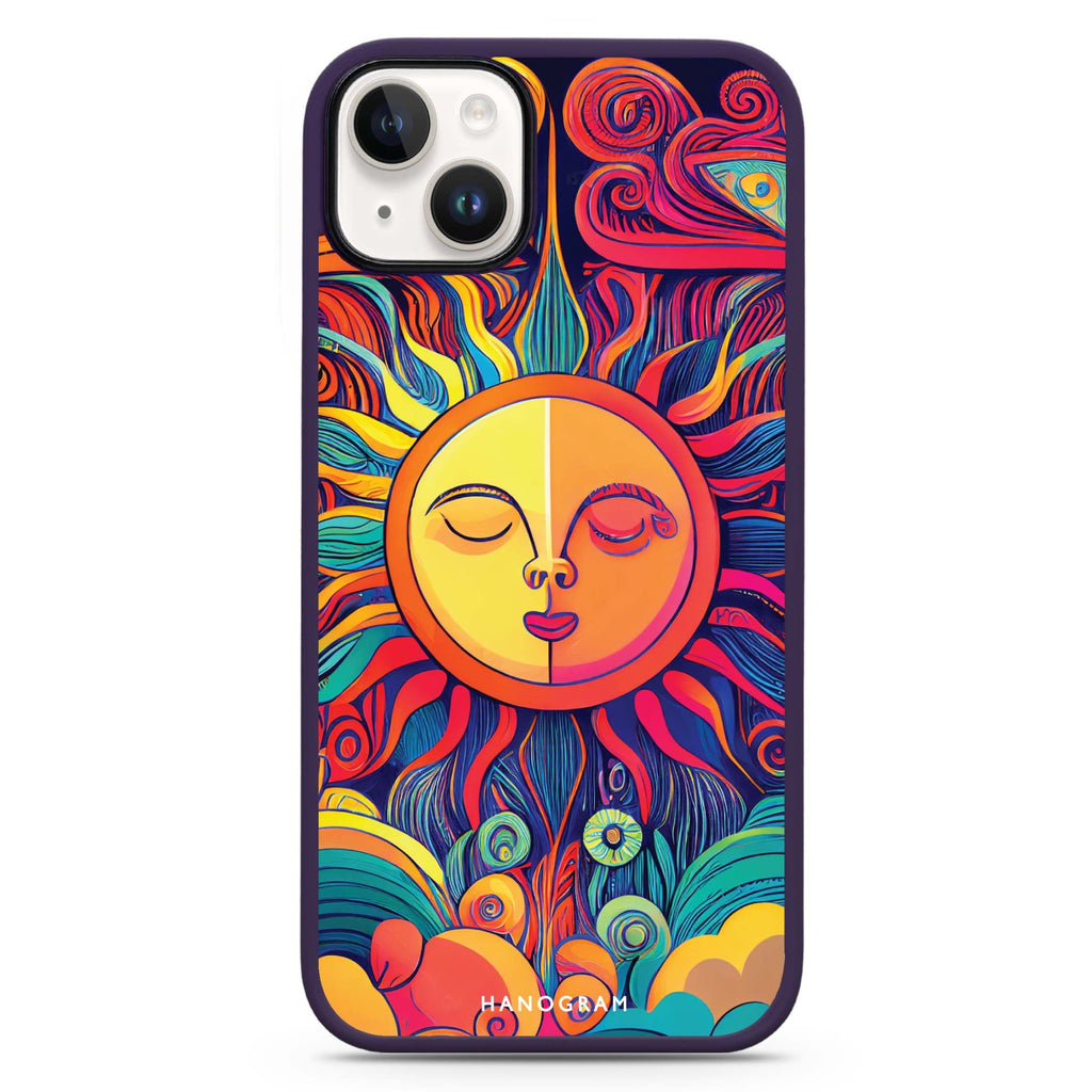 Magic Sun Face iPhone 14 Plus MagSafe Compatible Impact Guard Bumper Case