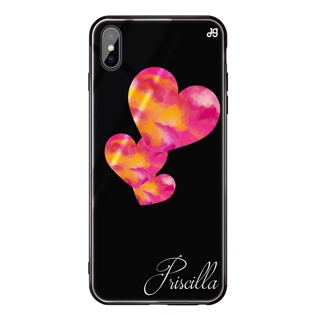 Red Hearts iPhone XS Max Glass Case