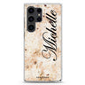 Real Marble personalized name Samsung Galaxy S26/S25/S24/S23/S22 Ultra ultra clear case, transparent design, main view