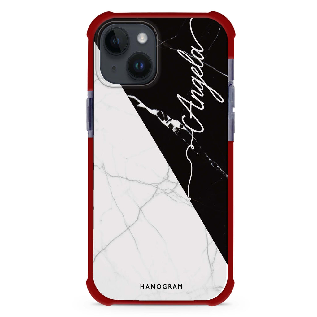 Black And White Marble iPhone 12 Mini Ultra Shockproof Case