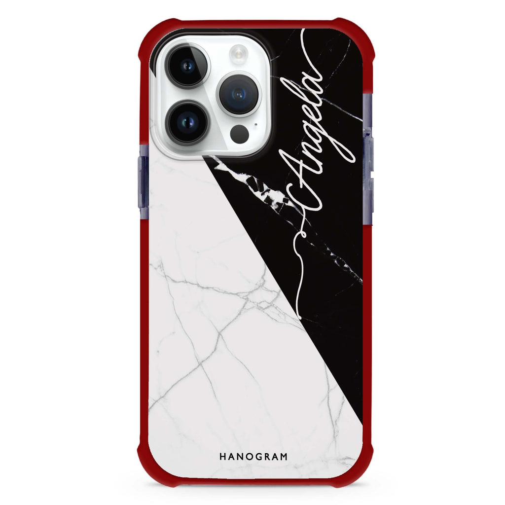 Black And White Marble Ultra Shockproof Case