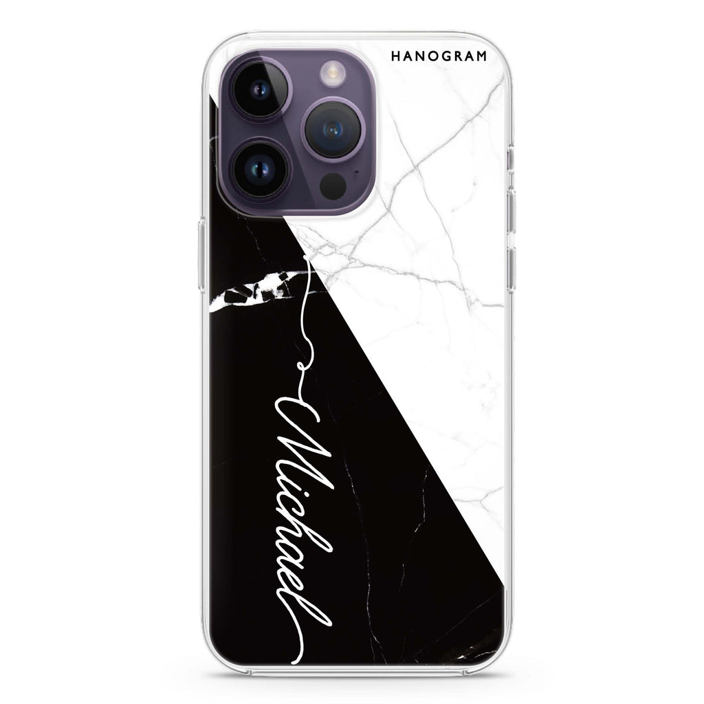 White And Black Marble iPhone 13 Pro Max Ultra Clear Case