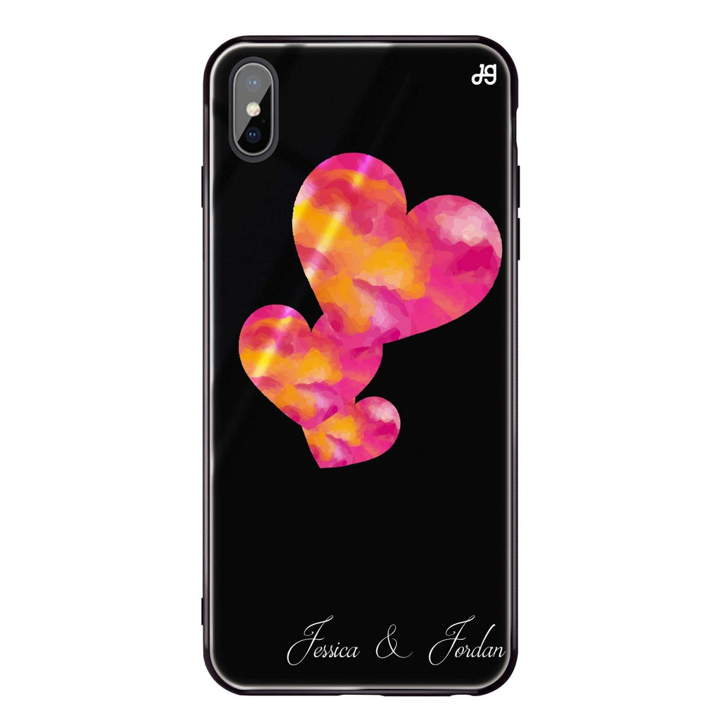 Red Hearts iPhone X Glass Case