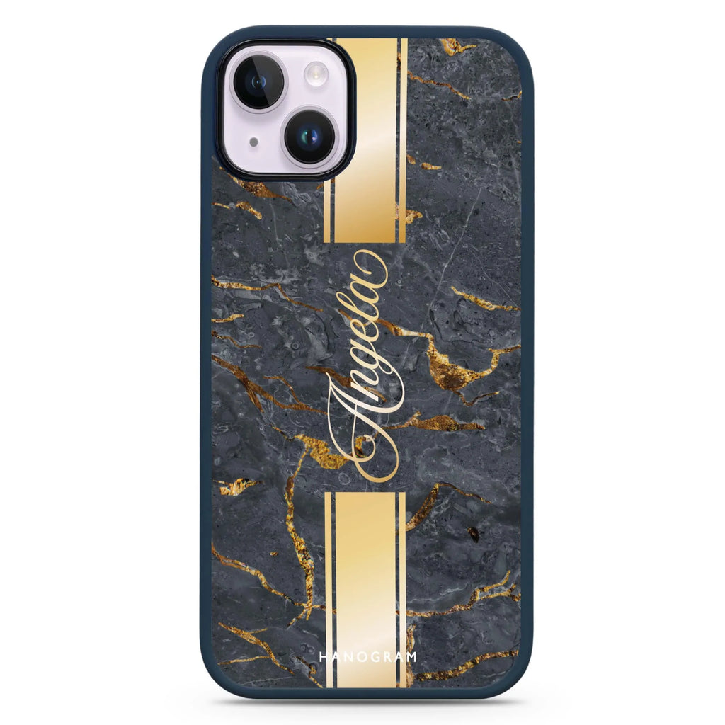 Luxury Gold Marble iPhone 14 Plus MagSafe Compatible Impact Guard Bumper Case