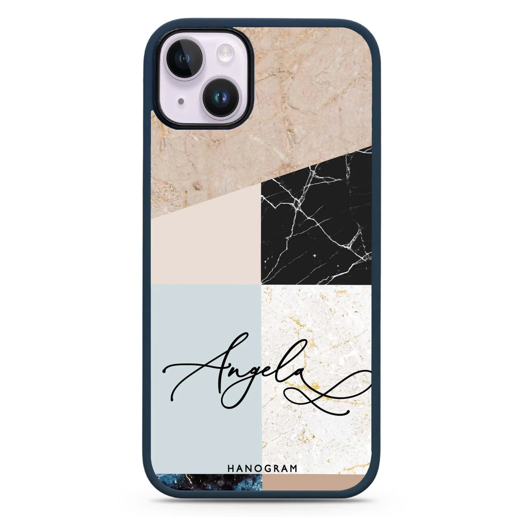 Marble Abstract V iPhone 14 Plus MagSafe Compatible Impact Guard Bumper Case