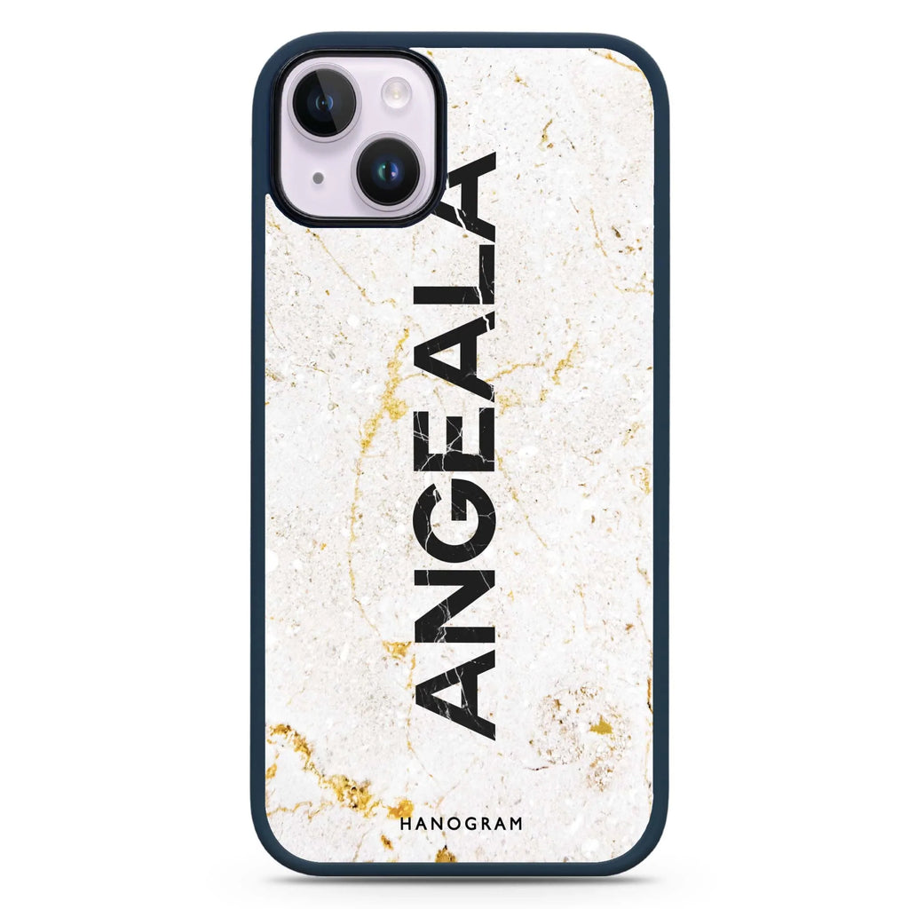 White Marble iPhone 14 Plus MagSafe Compatible Impact Guard Bumper Case