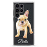 Cute Dog personalized name Samsung Galaxy S26/S25/S24/S23/S22 Ultra ultra clear case, transparent design, main view