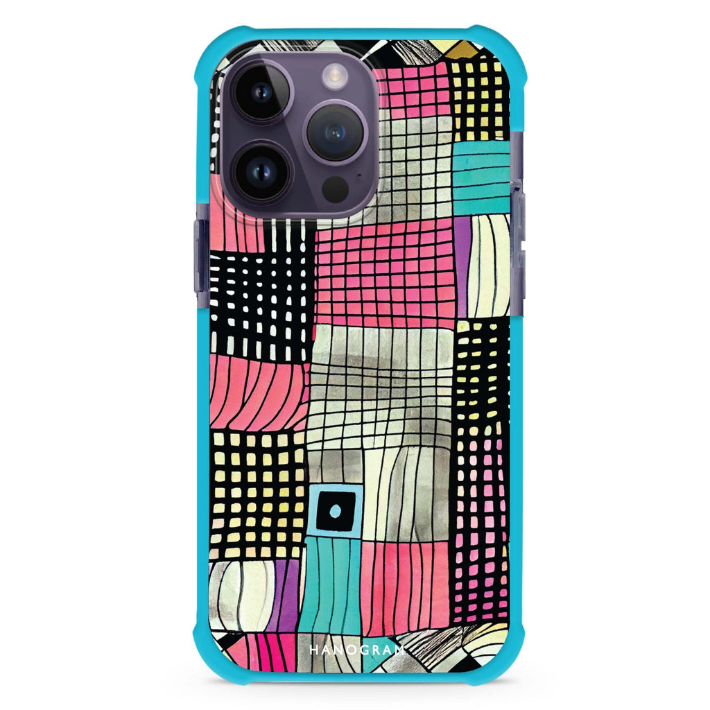 Abstract Checked Pattern MagSafe Compatible Ultra Shockproof Case