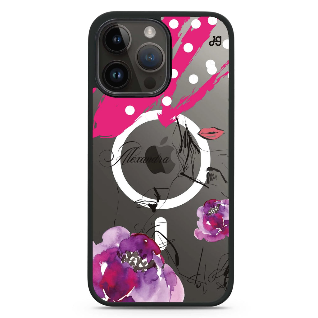 Floral Makeup MagSafe Compatible Impact Guard Bumper Case