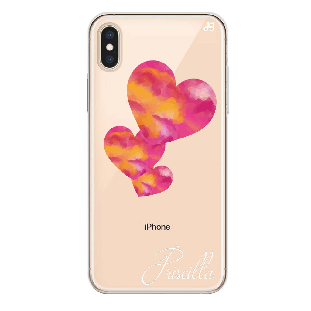 Red Hearts iPhone XS Max Ultra Clear Case