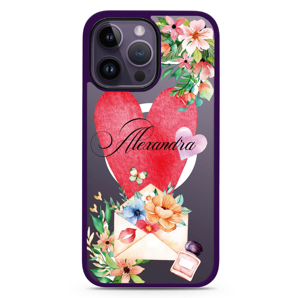 Floral Love Letter MagSafe Compatible Impact Guard Bumper Case