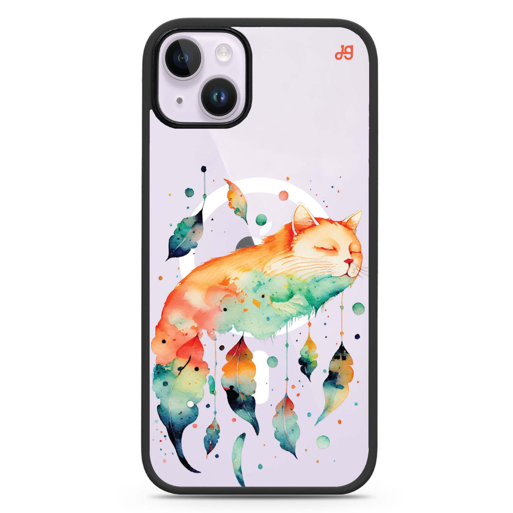 A Dream Cat iPhone 14 Plus MagSafe Compatible Impact Guard Bumper Case