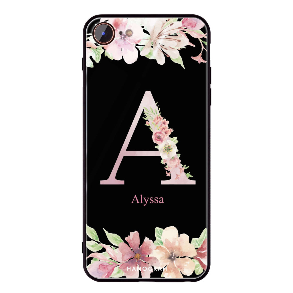 Monogram & Floral iPhone 7 Glass Case