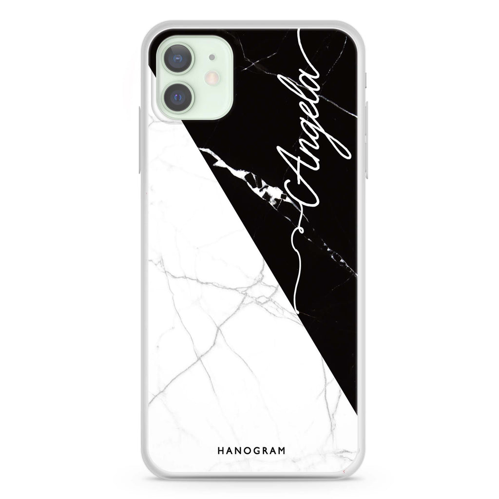 Black And White Marble iPhone 12 Ultra Clear Case