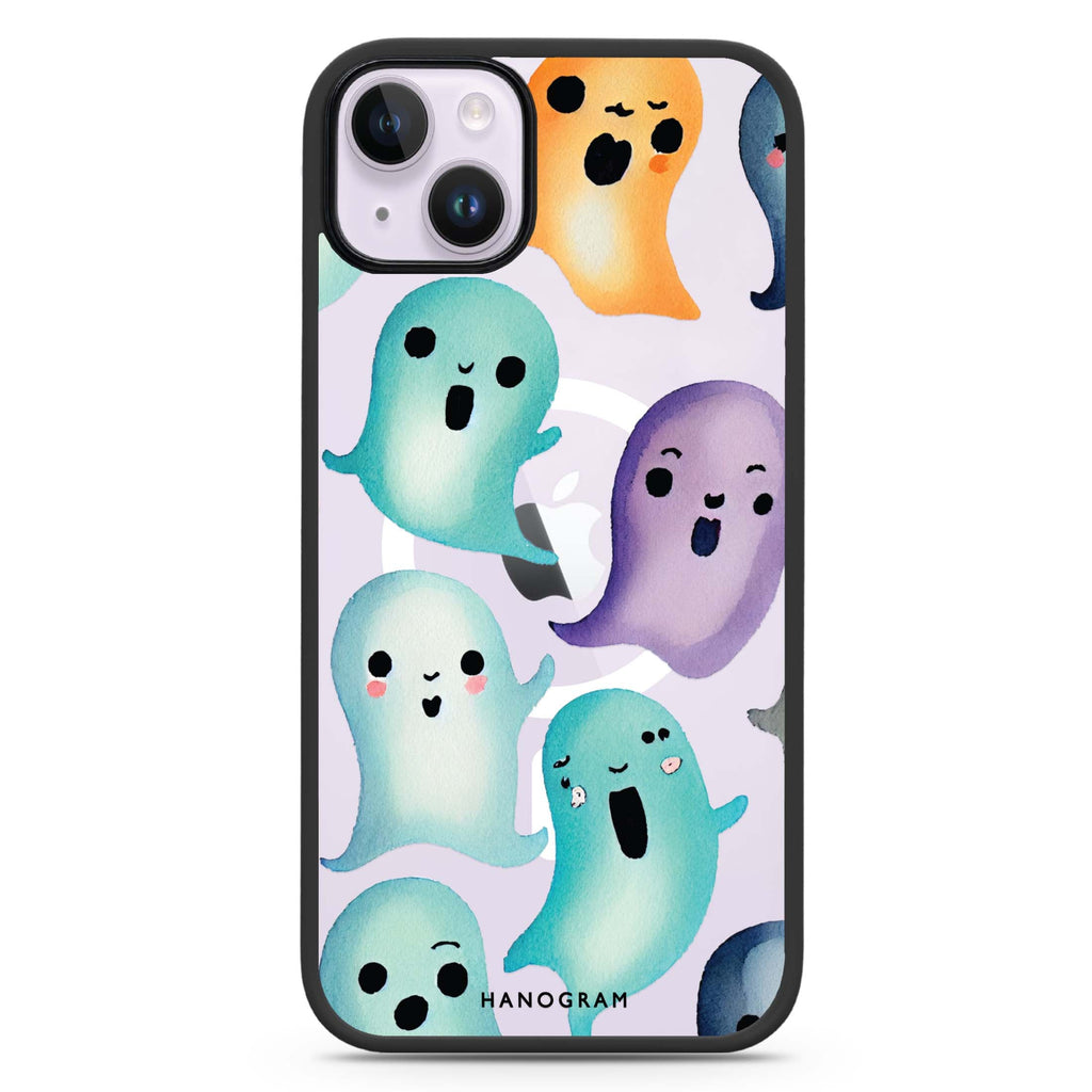 Cute Ghost iPhone 14 Plus MagSafe Compatible Impact Guard Bumper Case