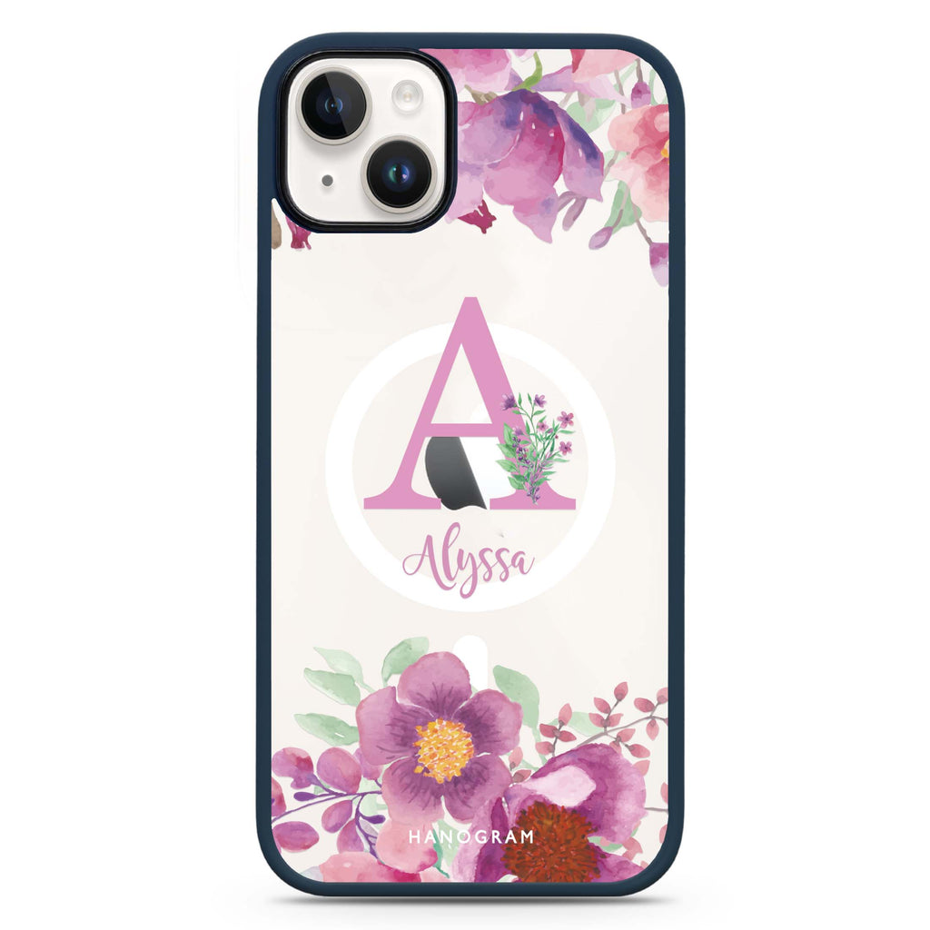 Gorgeous Monogram iPhone 14 Plus MagSafe Compatible Impact Guard Bumper Case