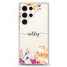 Art of Flowers personalized name Samsung Galaxy S26/S25/S24/S23/S22 Ultra ultra clear case, transparent design, main view