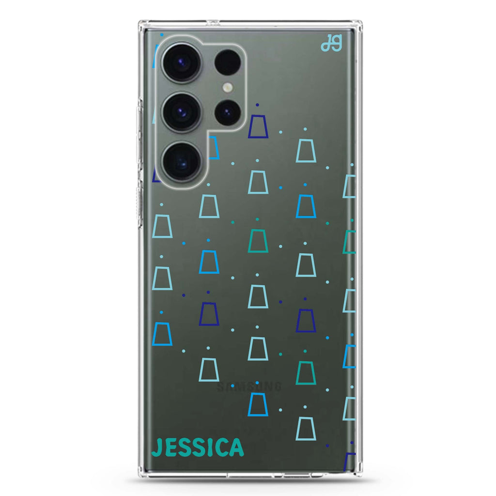 Oooooo personalized name Samsung Galaxy S26/S25/S24/S23/S22 Ultra ultra clear case, transparent design, main view