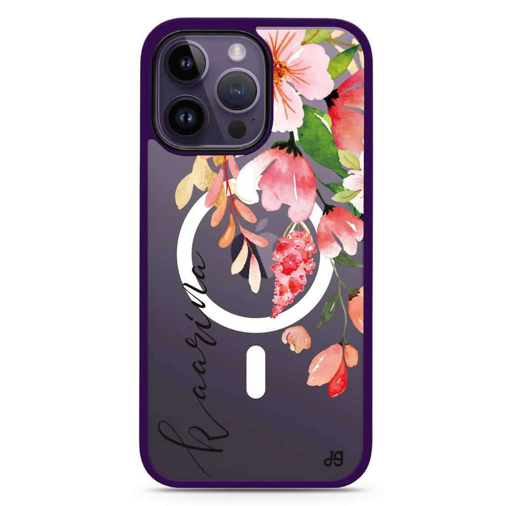Watercolor Blossom MagSafe Compatible Impact Guard Bumper Case