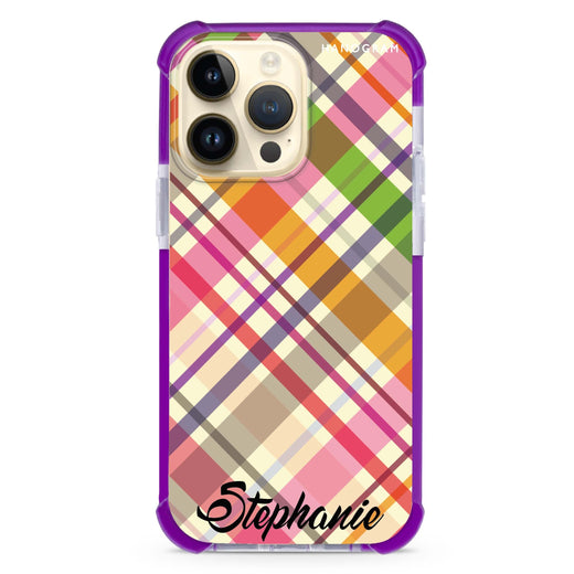 Colourful Checker Custom Name MagSafe Compatible Ultra Shockproof Case